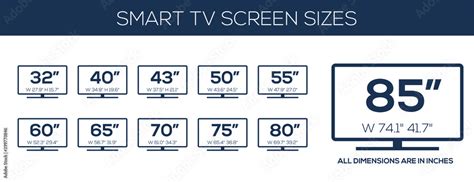 Smart Tv Sizes Screen Led Television Display Diagonal Screen Size In