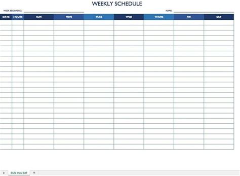 Free Work Schedule Templates For Word And Excel Smartsheet Blank