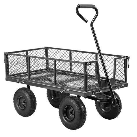 Vivohome Heavy Duty 1100 Lbs Capacity Mesh Steel Garden Cart Folding