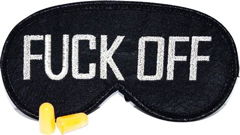 Fuck Off Sleep Mask With Ear Plugs Set Eye Mask For Sleeping Embroidery Design