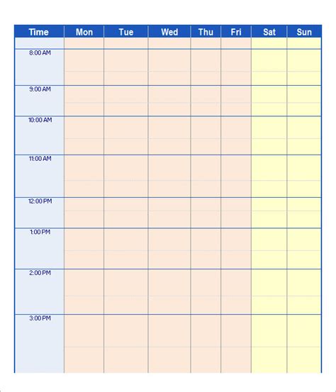 21 Samples Of Work Schedule Templates To Download Sample Templates