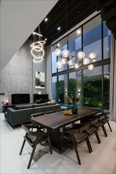 Meja Makan Dan Ruang Keluarga Mewah Elegan Gambar Design Rumah