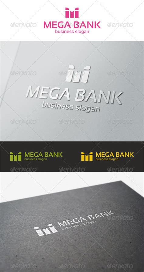 Mega Bank M Logo Graphicriver