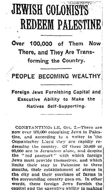 Know Your History Jews Transforming The Land Ny Times 1890 1912