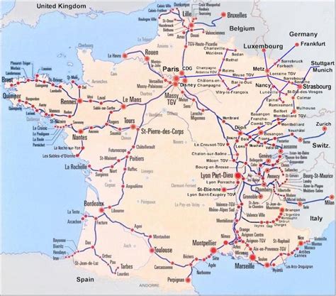 France Rail Map Tgv Train Map France Tgv Map France Rail Western