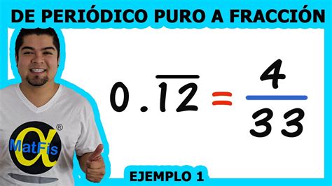 Convertir un decimal periódico puro a fracción 1 de 4 | Aritmética