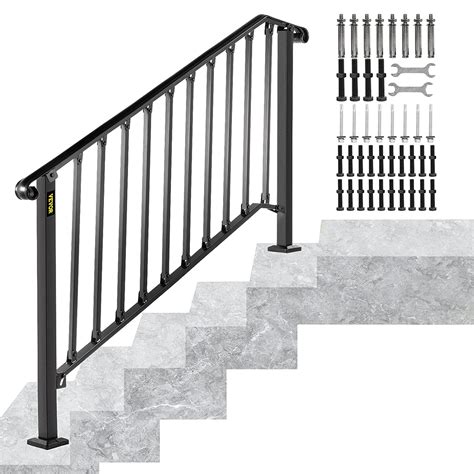 Happybuy Handrail Picket 4 Fits 4 Or 5 Steps Matte Black Stair Rail
