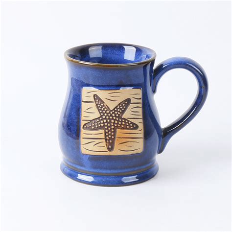 Custom Ceramic Stoneware Cup Of Starfish Design Reactive Glaze Coffee