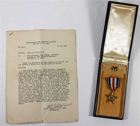 Wwii Silver Star Medal W Original Letter