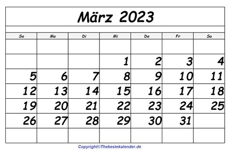 März 2023 Kalender The Beste Kalender