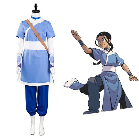 anime avatar the last airbender katara cosplay costume halloween carnival fancy suit outfit full