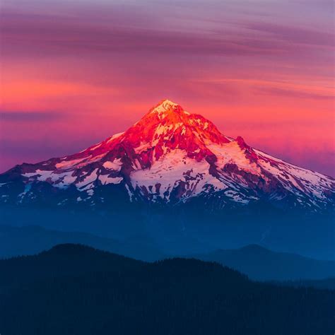 Purple Sunset Snow Mountain Ipad Wallpapers Free Download