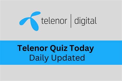 Telenor Quiz Today 28 February 2023 Telenor Answers Today Daily