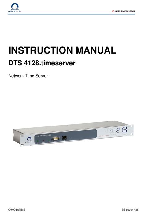 Mobatime Dts 4128timeserver Instruction Manual Pdf Download Manualslib