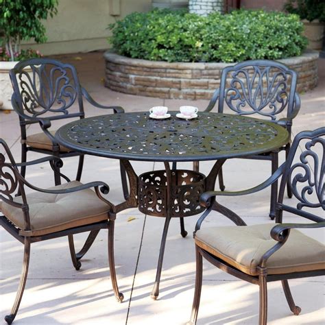 Elisabeth 4 Person Cast Aluminum Patio Dining Set With 48 Round