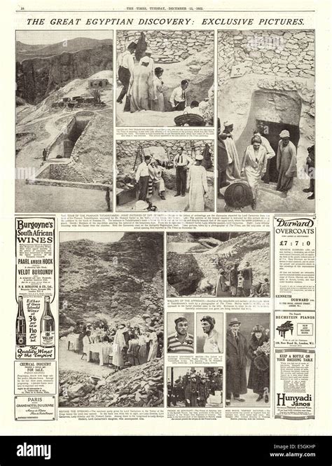 1922 The Times Front Page Reporting The Discovery Of Tutenkhamens Tomb