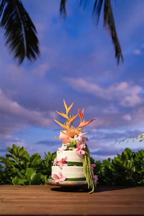 Colorful Floral Tropical Beach Destination Wedding In Makaha Hawaii Beach Destination