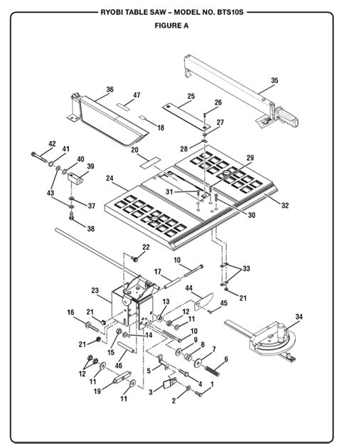 Ryobi Bts10s Table Saw Parts And Accessories Partswarehouse