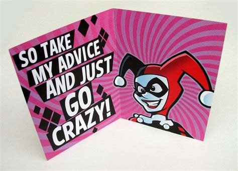 Harley Quinn Birthday Card 5 X 7 Comic Style Premium Funny Greeting