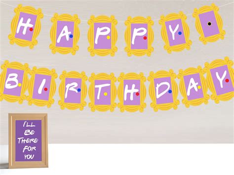 Friends Themed Happy Birthday Banner Instant Download Tv Show Etsy