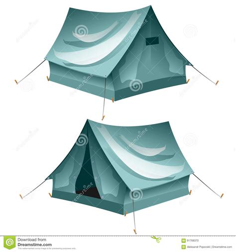 Cartoon Tent Set Isolated Stock Vector Illustration Of