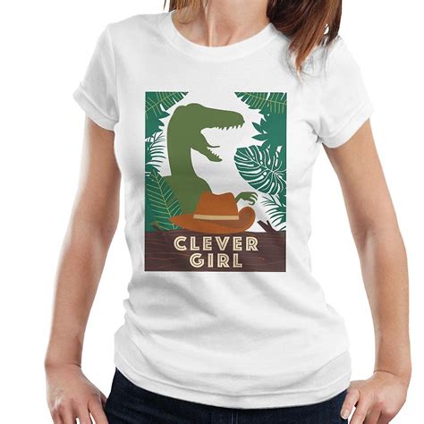 Jurassic Park Velociraptor Silhouette Clever Girl Womens T Shirt