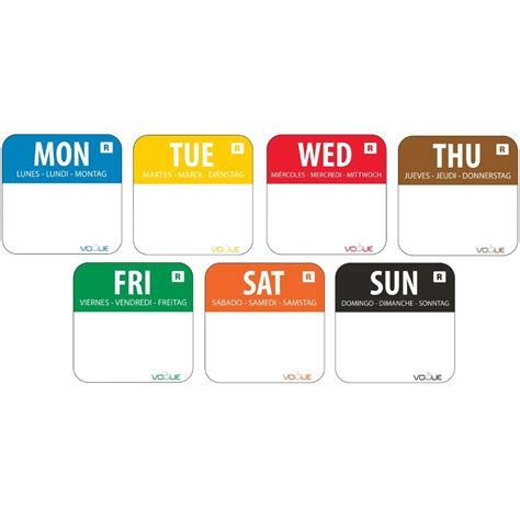 Vogue Removable Day Of The Week Labels Pack Of 7000 S151 Buy