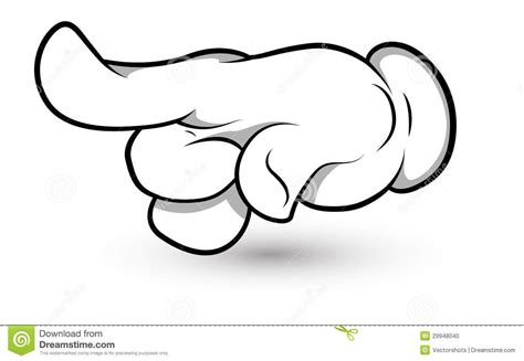 Cartoon Hand Finger Pointing Art Vector Illustration Stock Vector