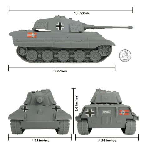 Bmc World War Ii Plastic German Grey Tiger Tank