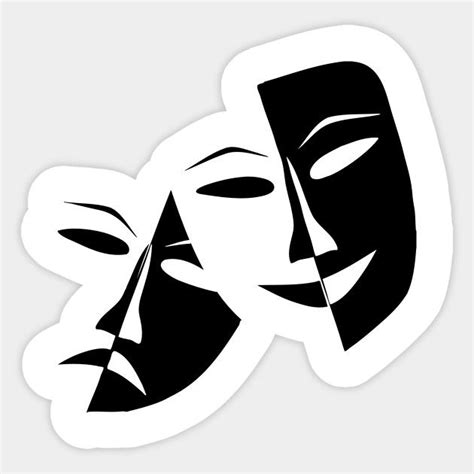 Drama Masks Faces Sad And Happy Drama Sticker Teepublic Theater