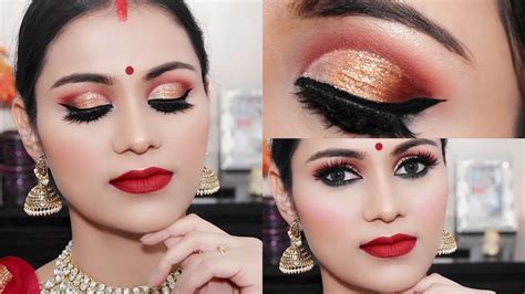 Bengali Eye Makeup Navratri Durga Puja Makeup 2018 Traditional Bengali