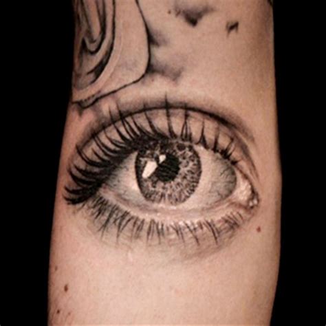 Realistic Eye Tattoo Done In Black And Grey By Brandon Marques