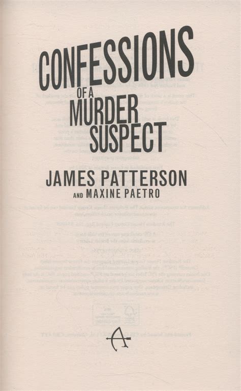 Confessions of a murder suspect by Patterson, James (9780099567356 ...