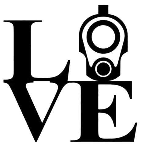 15x14 2cm Love 1911 Barrel Colt Firearms Gun Vinyl Decal Car Stickers
