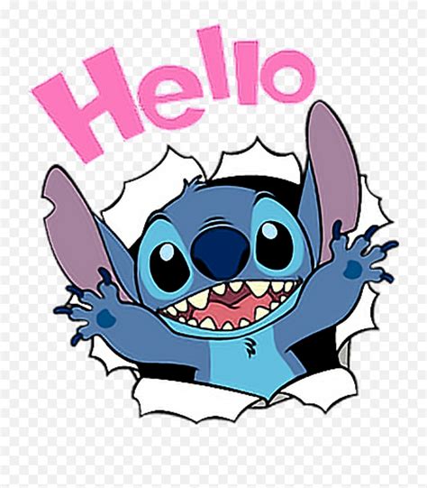 Download Stitch Disney Hello Cute Stitch Stickers Hello Pngstich Png