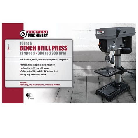 10 In 12 Speed Bench Drill Press Drill Press Drill Laminates