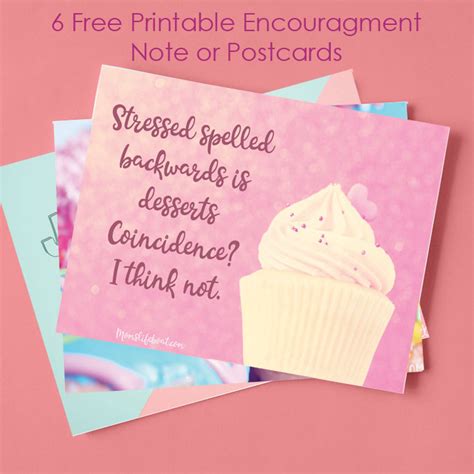 6 Free Printable Encouragement Notes And Postcards