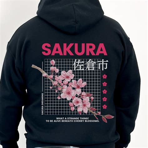 Sakura Hoodie Cherry Blossom Spring Hooded Sweatshirt Aesthetic