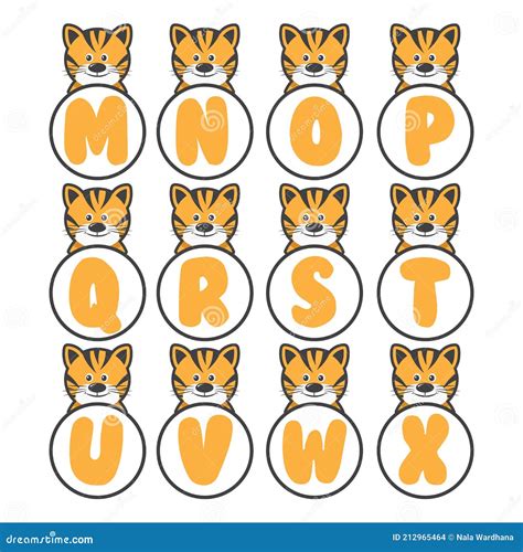 Tiger Alphabet Collection Vector Art And Illustration Stock