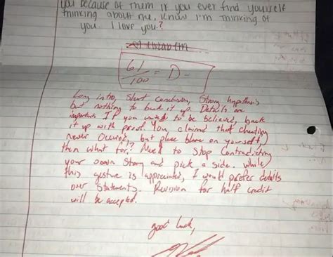 Cheating Ex Girlfriend Sends Apology Letter Guy Sends It Back Graded