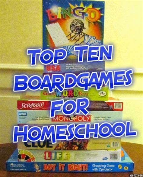 Top Ten Board Games For Homeschool Homeschool Board Games