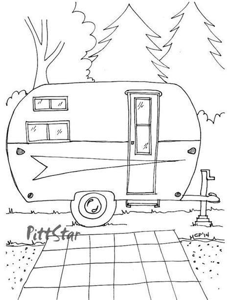 Travel Coloring Pages Printable Sketch Coloring Page Camper Art