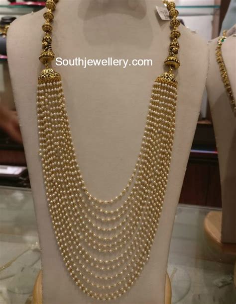 Multi String Pearls Mala Indian Jewellery Designs