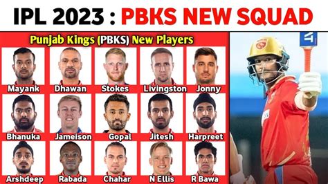 Ipl 2023 Punjab Kings Squad Pbks All Retain And Realeased Players List