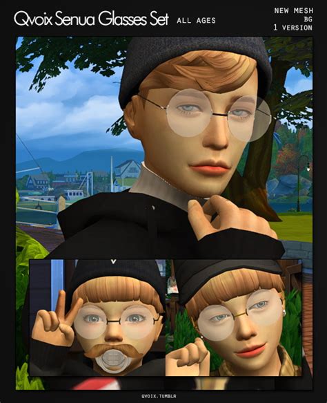 All Ages Senua Glasses Set At Qvoix Escaping Reality Sims 4 Updates