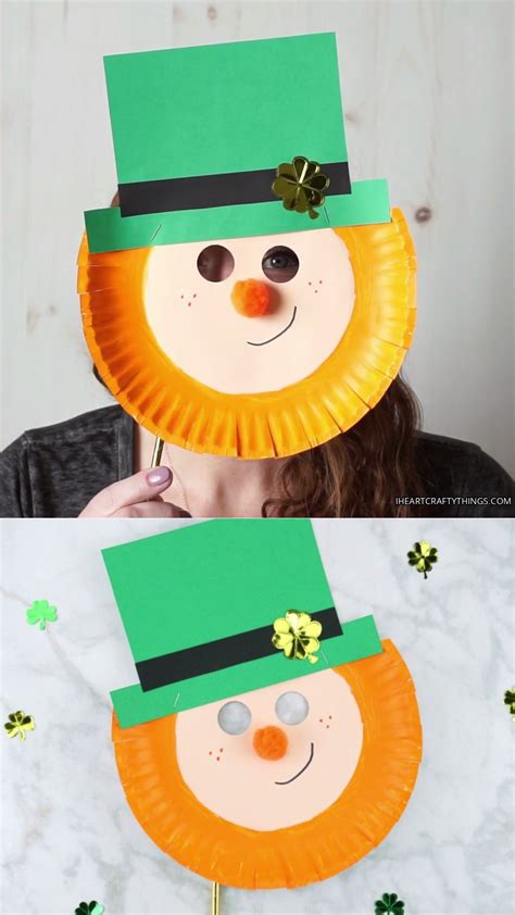 Paper Plate Leprechaun Mask Craft In 2021 St Patricks Day Crafts For