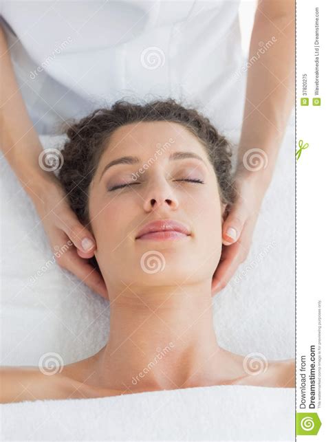 Relaxed Woman Receiving Massage Stock Image Image Of Care Working