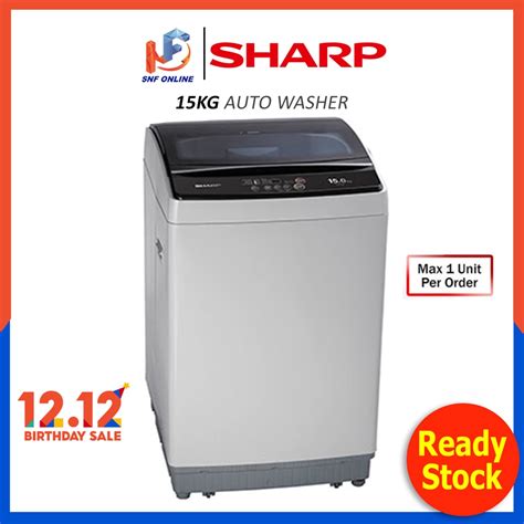 Sharp esfa6122w2 a++ 15 programmes 6kg 1200rpm quick wash white washing machine. Sharp Fully Auto Washing Machine 15KG ESX156 ESX159 ...