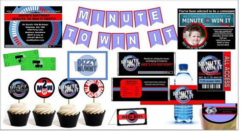 Minute To Win It Party Supplies Printables And Invitations