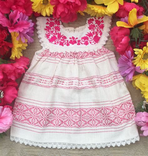 Mexican Embroidered Baby Dress Size 12 18 Months Baby Mexican Dress